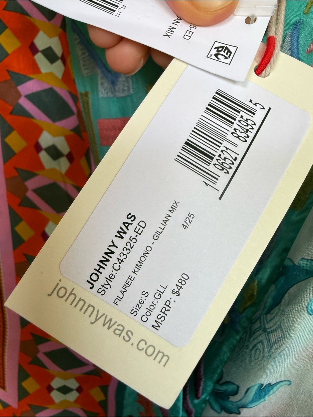 Johnny Was Reversible PATCHWORK GILLIAN KIMONO top Silk Small, large $480 - Picture 10 of 11